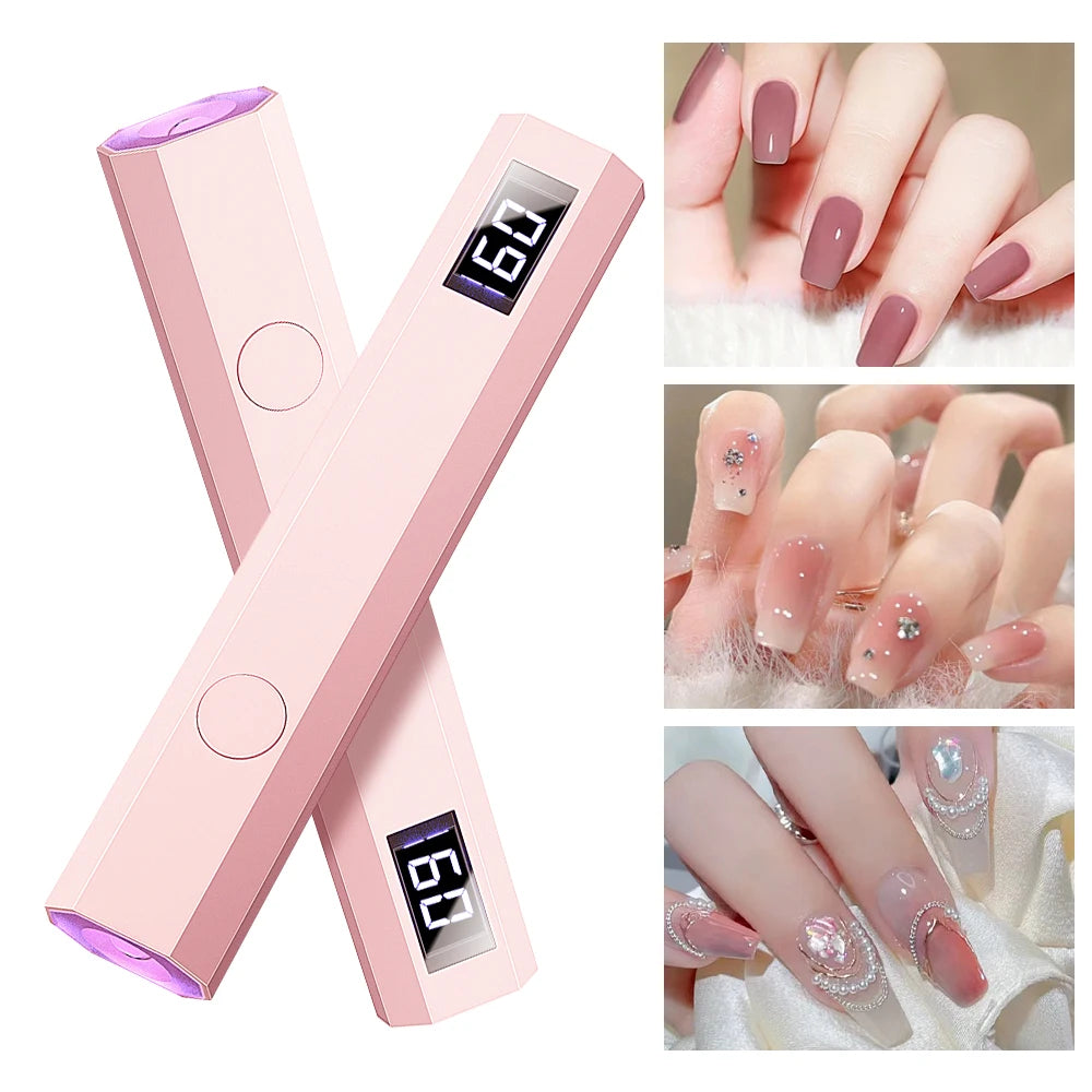 LINMANDA Rechargeable Mini UV LED Nail Lamp Handheld Nail Drying Lamp for Curing All Gel Polish Nail Dryer Machine UV Light