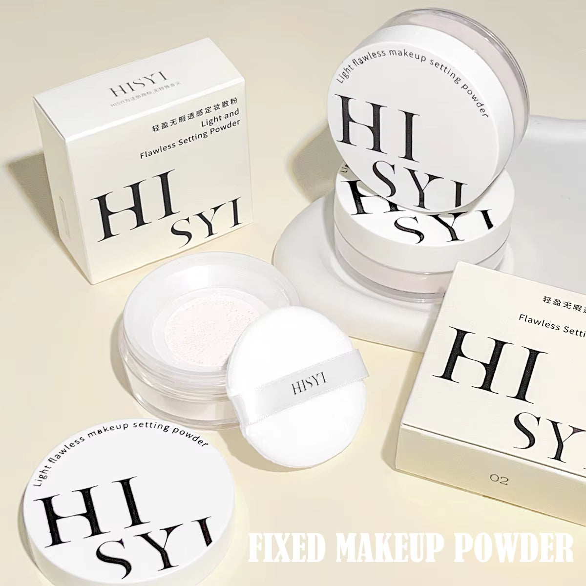 Light, Flawless and Transparent Makeup Setting Powder,Waterproof and Easy to Take Off, Natural Makeup Holding and Setting Powder