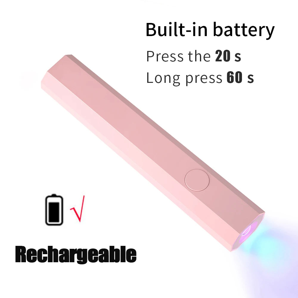 LINMANDA Rechargeable Mini UV LED Nail Lamp Handheld Nail Drying Lamp for Curing All Gel Polish Nail Dryer Machine UV Light