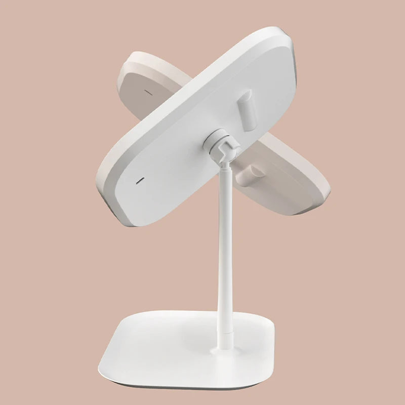 LED Light European Makeup Mirror Desktop Folding Makeup Mirror with Light Fill-In Desktop Vanity Mirror Desktop Mirror