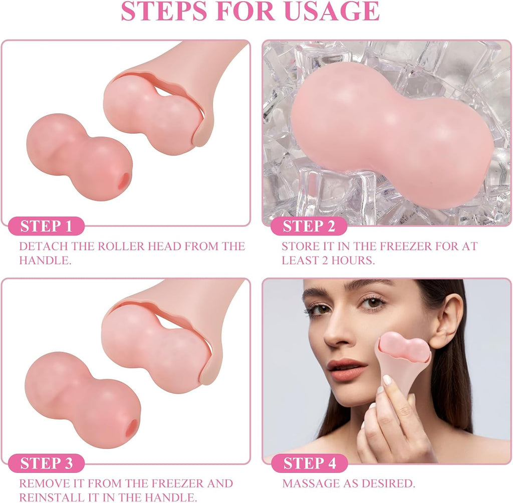Facials Ice Roller, Ice Roller for Face/Body/Neck, Face Roller Massager for Daily Beauty Skin Care