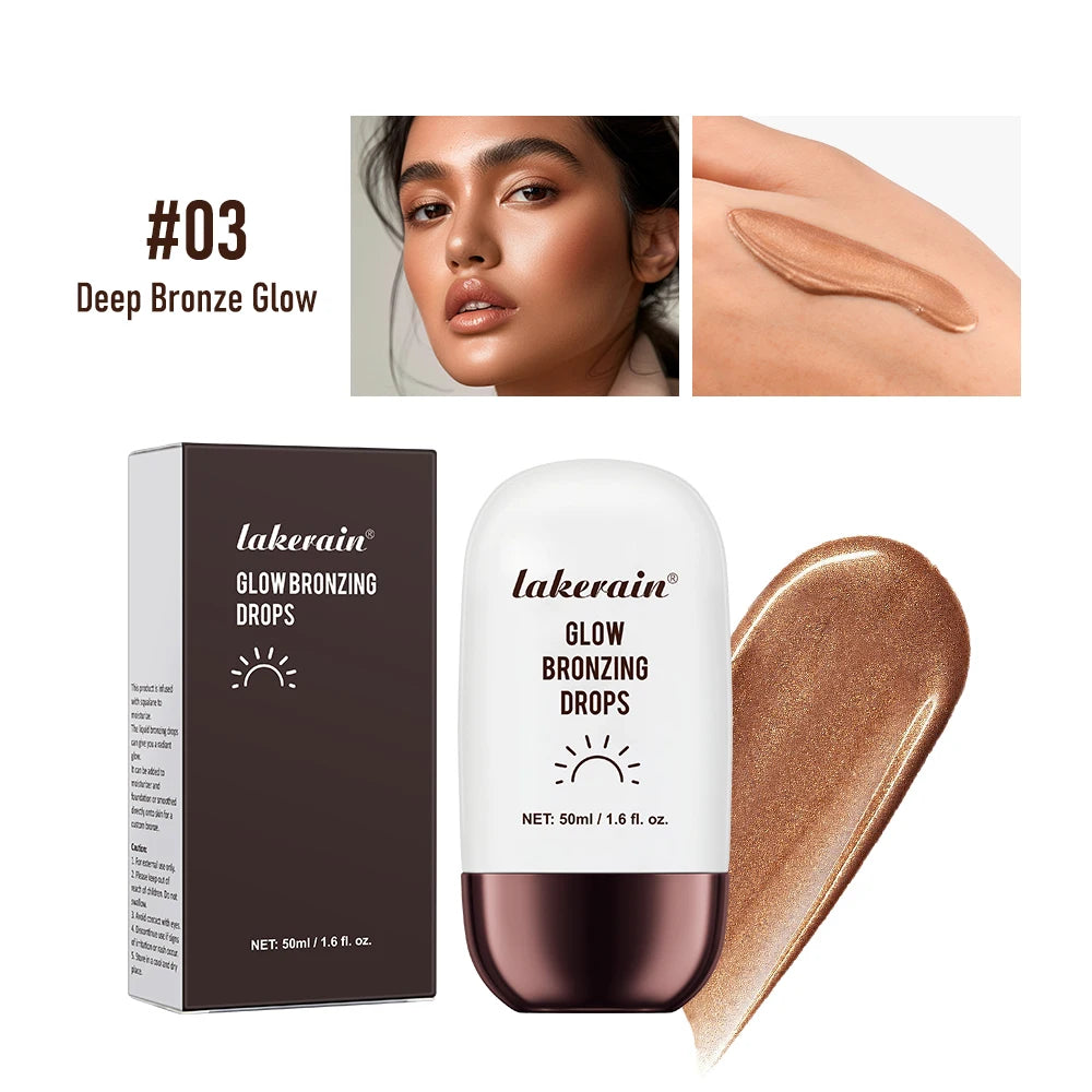 Glow Bronzing Drops Face Peptide Serums Liquid Bronzer Cream Hydrating Makeup for an Everyday Radiant Glow Summer Glow