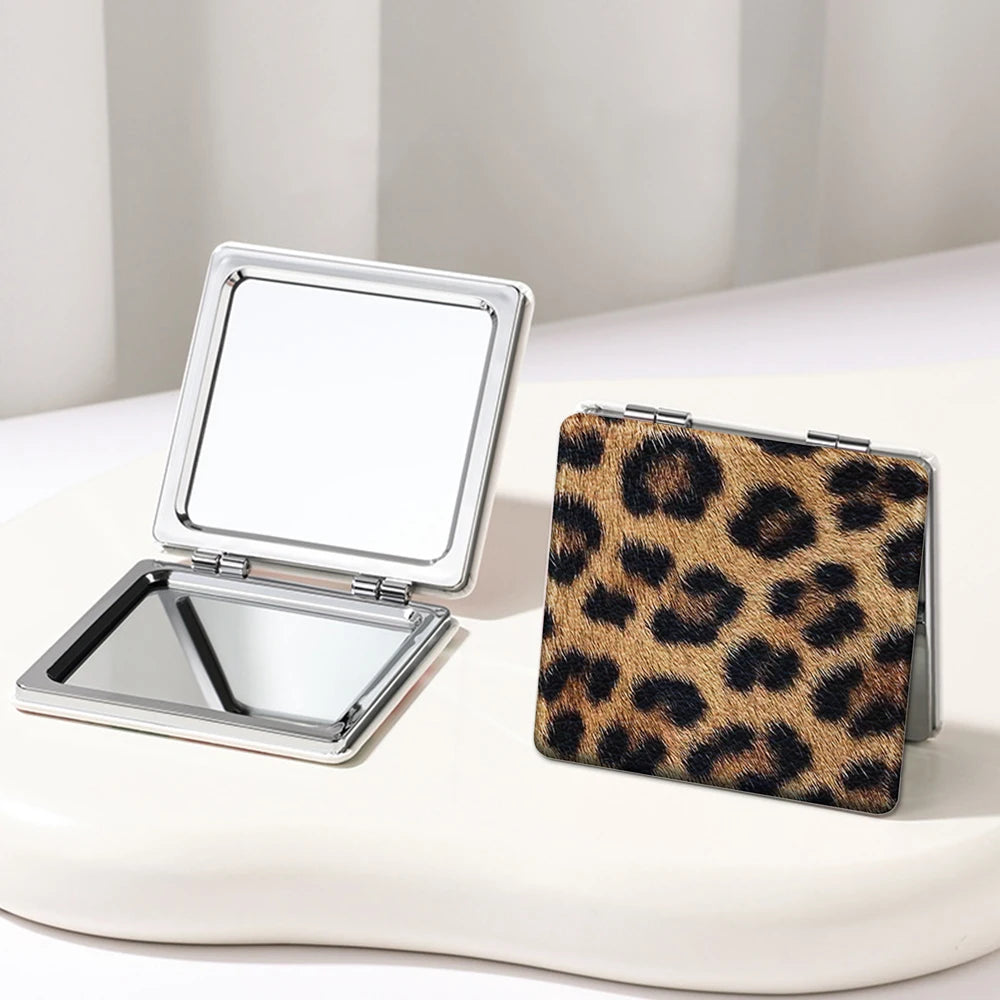 Leopard Print Folding Mirror