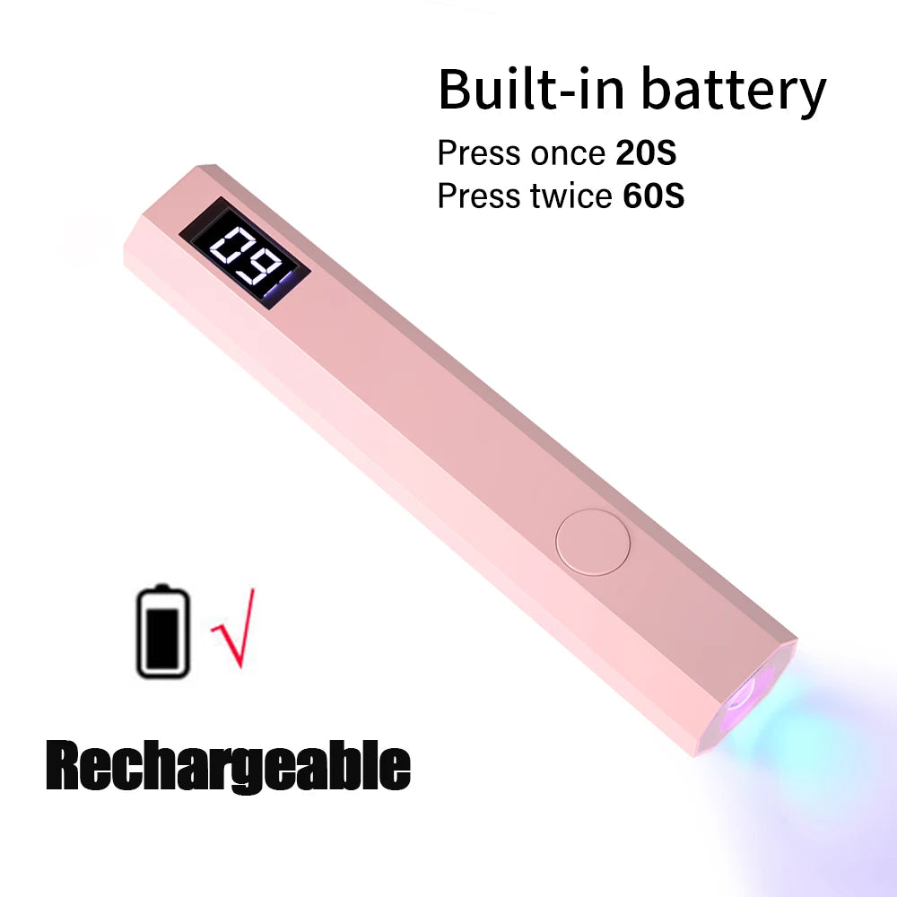 LINMANDA Rechargeable Mini UV LED Nail Lamp Handheld Nail Drying Lamp for Curing All Gel Polish Nail Dryer Machine UV Light