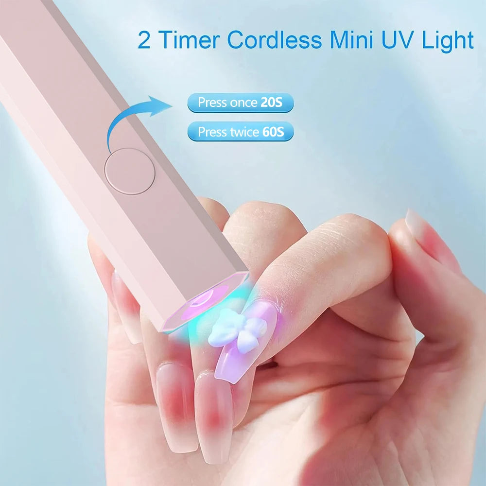 LINMANDA Rechargeable Mini UV LED Nail Lamp Handheld Nail Drying Lamp for Curing All Gel Polish Nail Dryer Machine UV Light