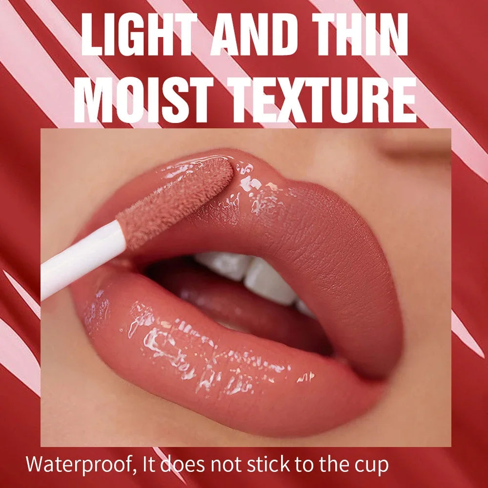 High Shine Lip Gloss Waterproof Smudge Proof Extended Wear Hydrating Raspberry Flavor Colorfast Lip Glaze