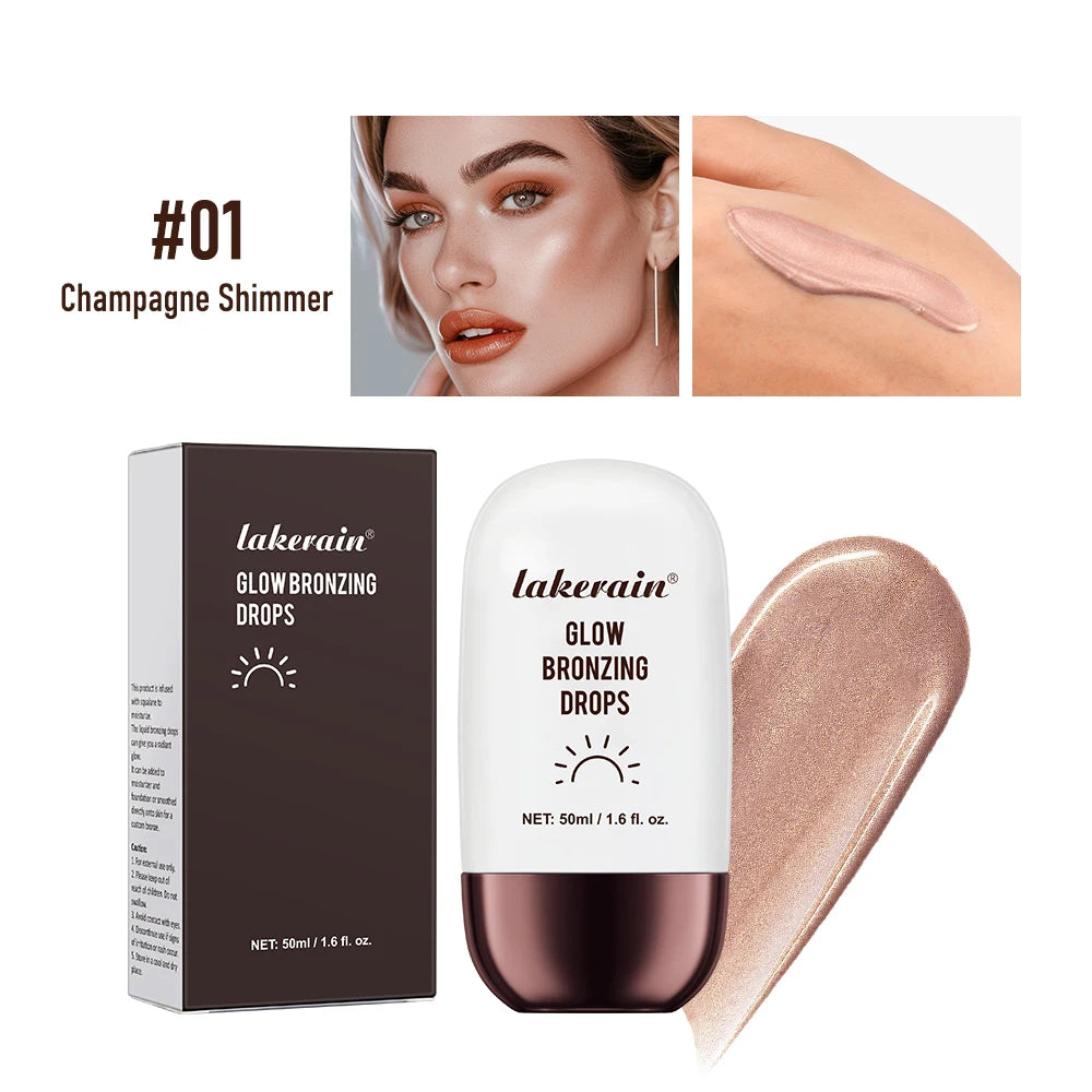 Glow Bronzing Drops Face Peptide Serums Liquid Bronzer Cream Hydrating Makeup for an Everyday Radiant Glow Summer Glow